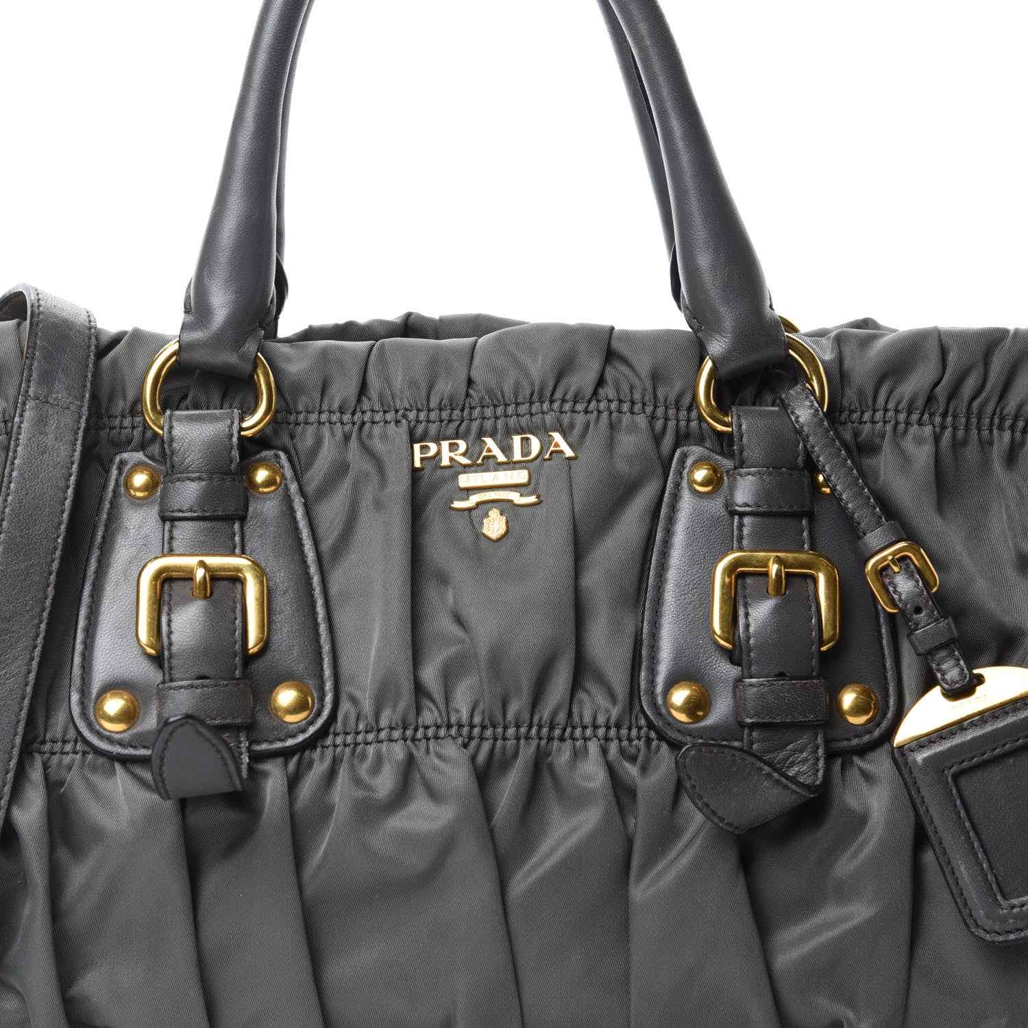 Prada Tessuto Nylon Gaufre Shopping Satchel Fumo 13 of 13
