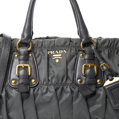Prada Tessuto Nylon Gaufre Shopping Satchel Fumo 13 of 13