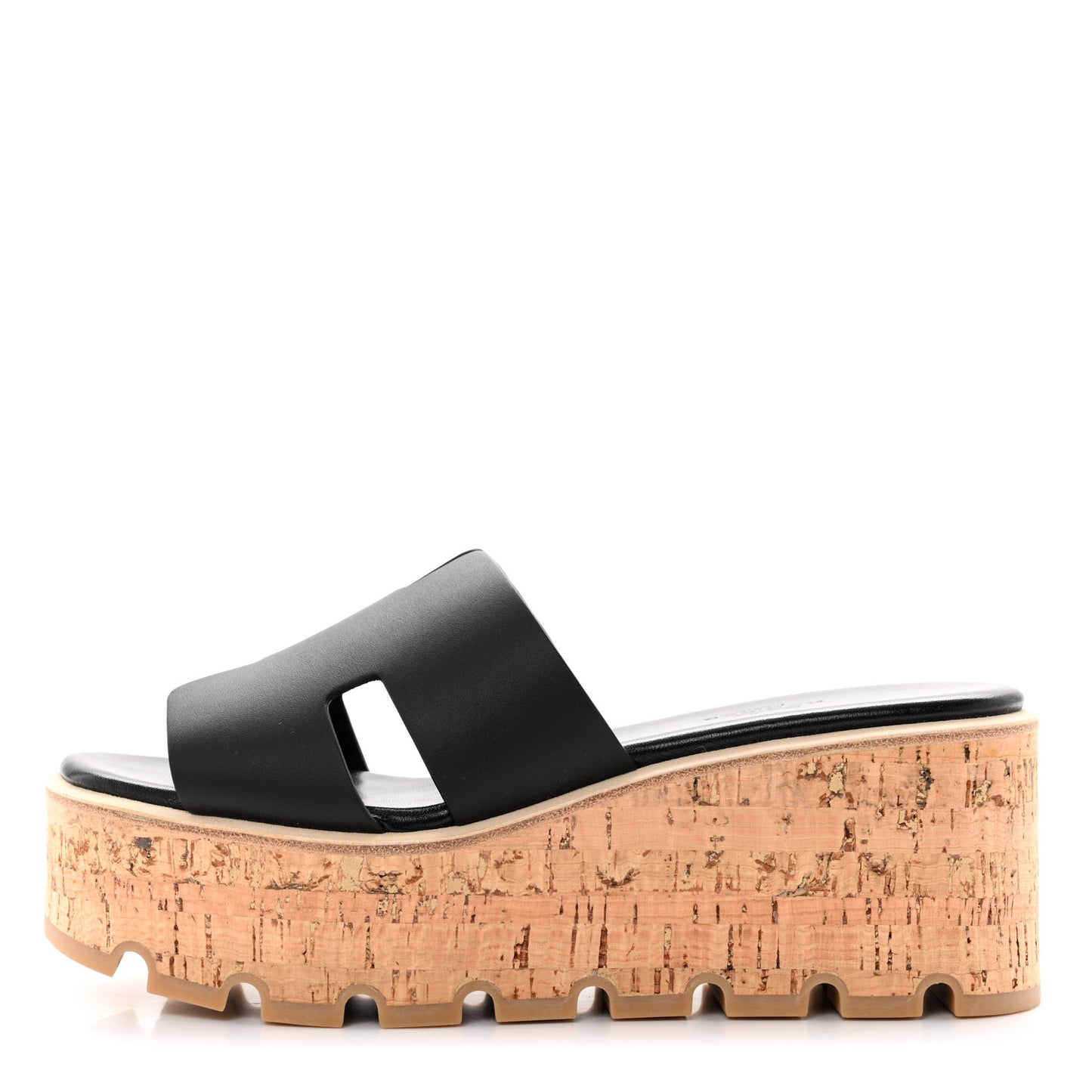 Calfskin Cork Eze 30 Sandals 36 Black