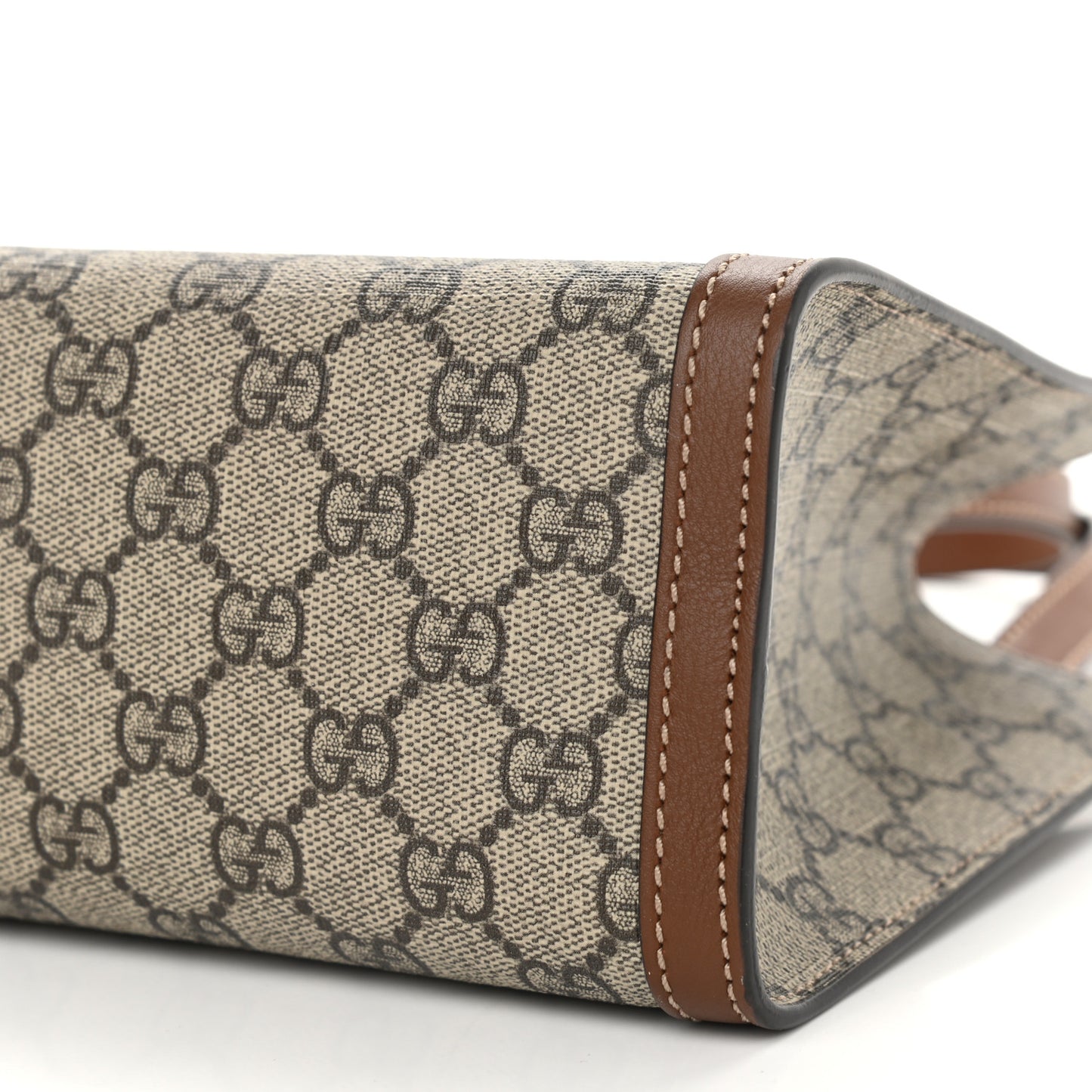 GG Supreme Monogram Calfskin Small Padlock Tote Beige Ebony Tuscany