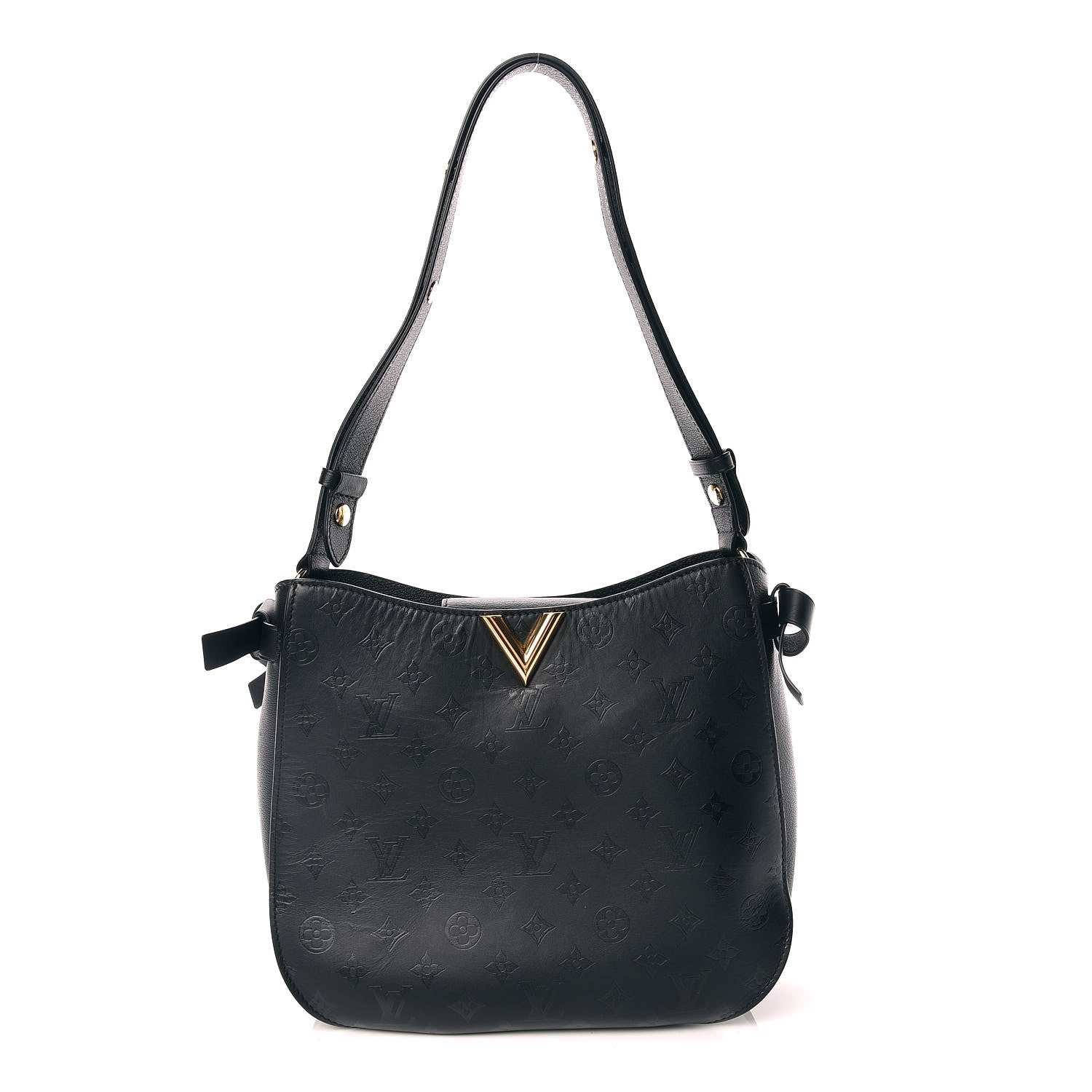 Louis Vuitton Cuir Plume Very Hobo Black 1 of 9