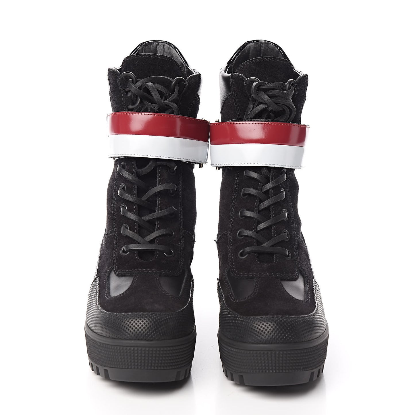 Suede Calfskin Laureate Platform Desert Boots 37 Black