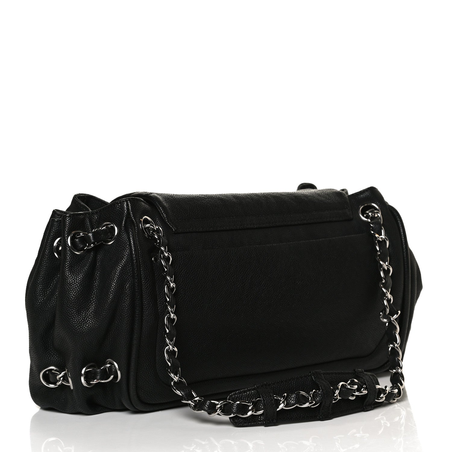 Chanel Caviar Diagonal Ligne Flap Black 3 of 12