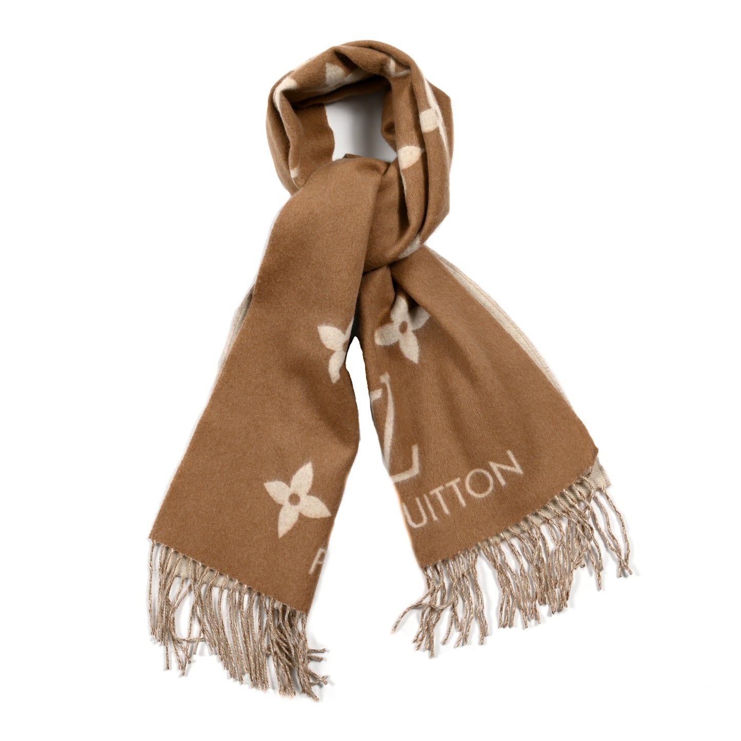 Cashmere Monogram Reykjavik Scarf Sand