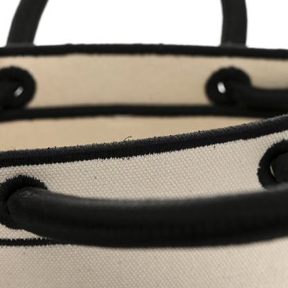 Fendi Fabric Jacquard Mini Roma Shopper Tote Natural Black 13 of 14