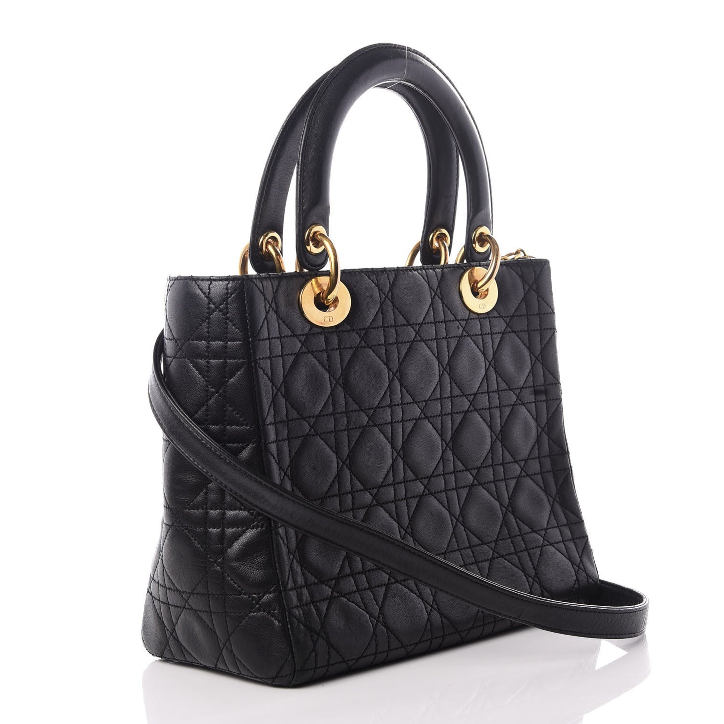 Lambskin Cannage Medium Lady Dior Black