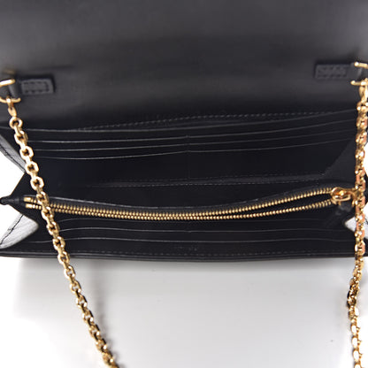 Fendi Nappa Matisse FF Embossed Continental Wallet On Chain Black 5 of 10