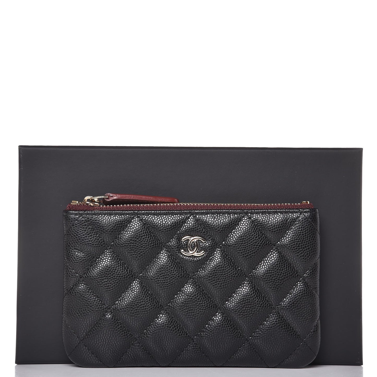 Caviar Quilted Small Cosmetic Case Black