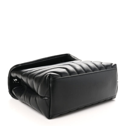 Saint Laurent Calfskin Y Quilted Monogram Monochrome Small Loulou Chain Satchel Black 4 of 10