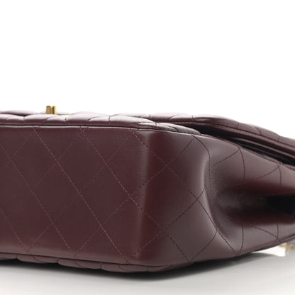 Chanel Lambskin Quilted Jumbo Double Flap Burgundy 10 of 11