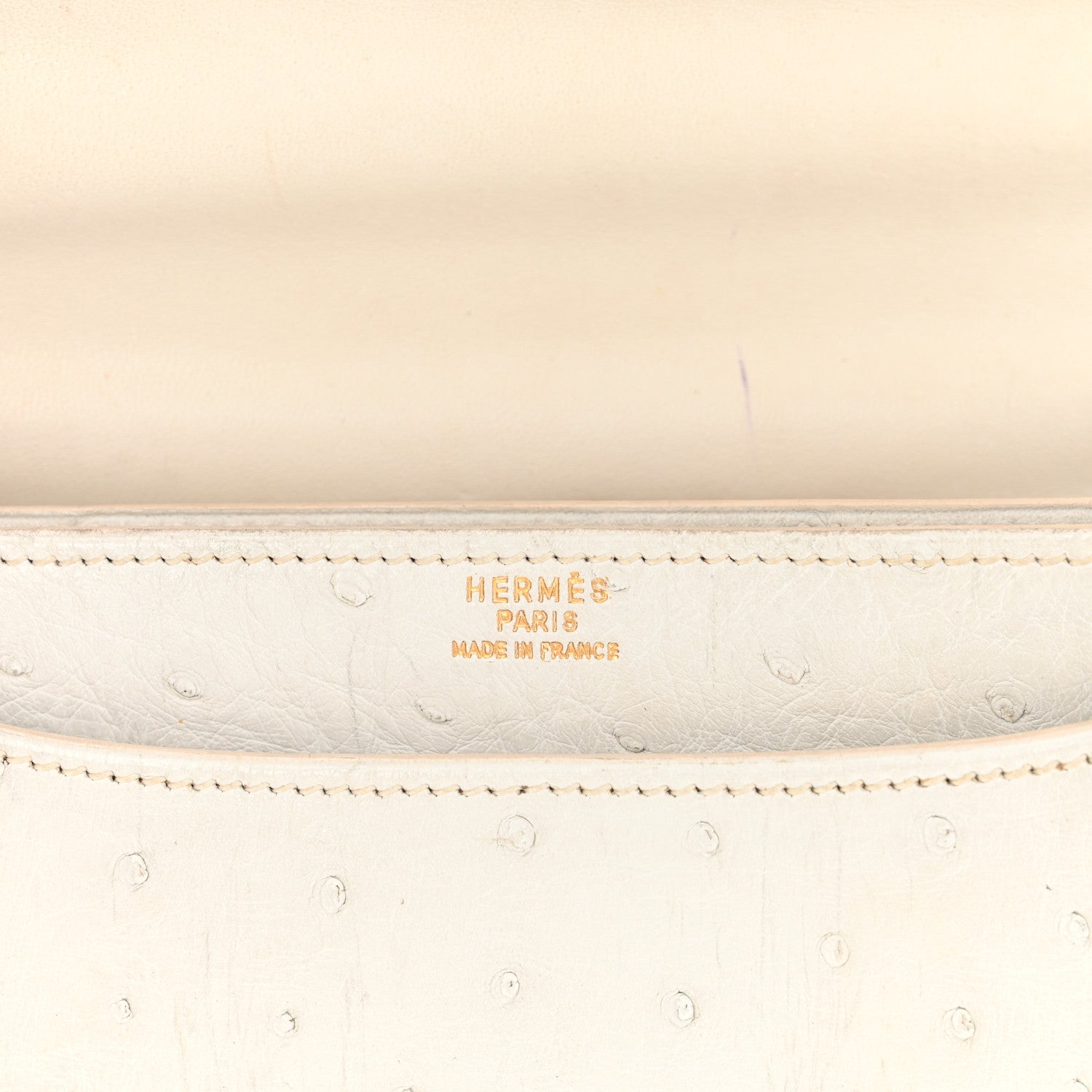 Hermes Ostrich Fonsbelle White 6 of 14