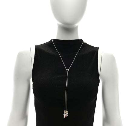 David Yurman Sterling Silver 18K Yellow Gold Pearl Lariat Necklace 2 of 4