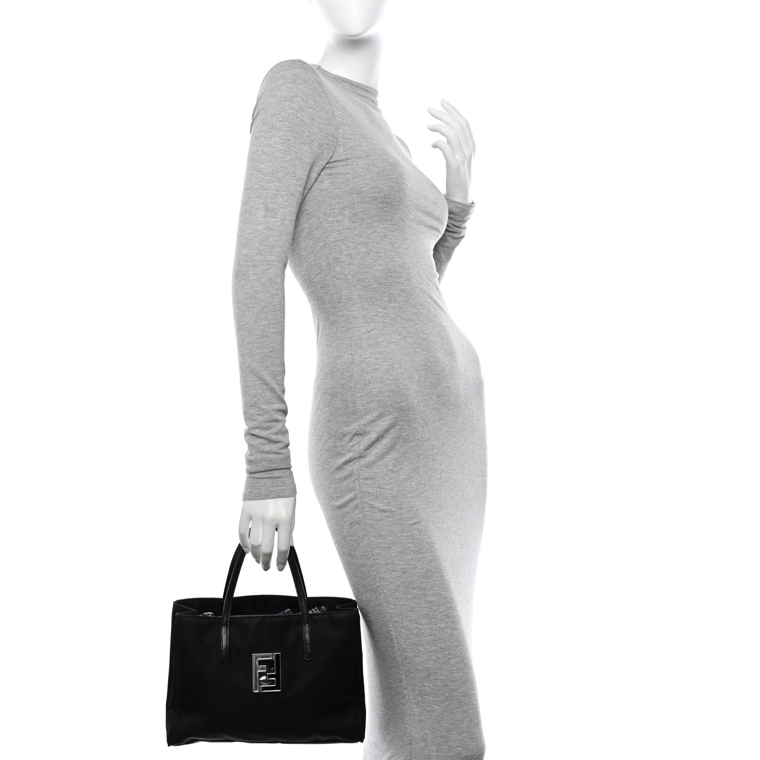 Fendi Nylon Small Tote Black 2 of 15