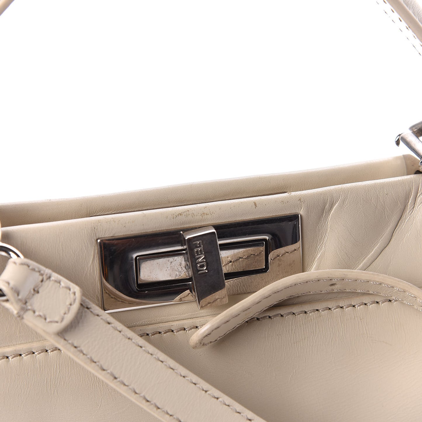 Vitello Morgan Shiny Nappa Medium Peekaboo Iconic Satchel Latte Azalea