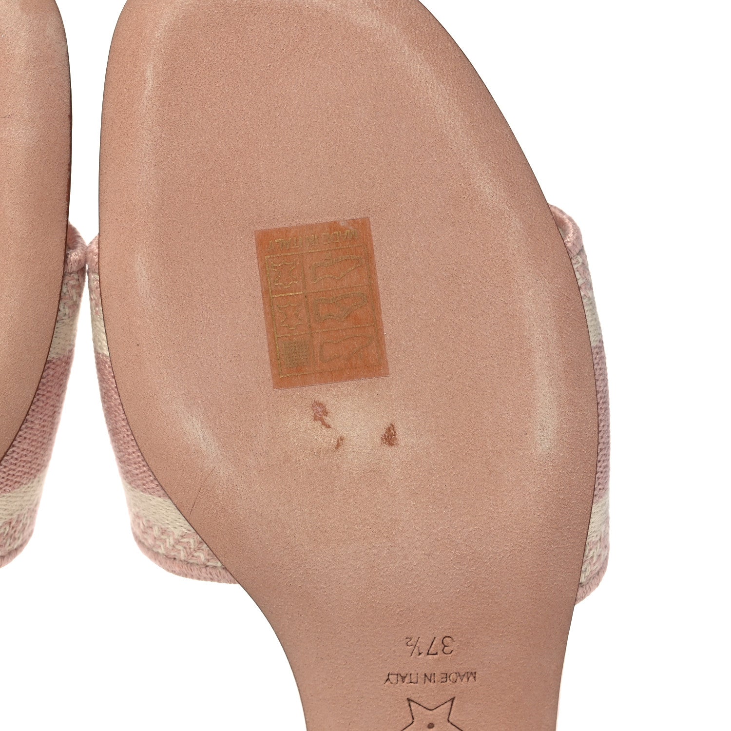 Christian Dior Cotton Toile De Jouy Embroidered Dway 50mm Slide Sandals 37.5 Light Pink 10 of 10