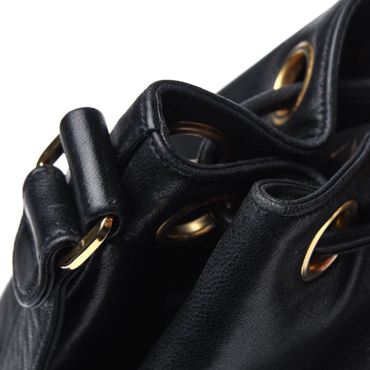 Chanel Lambskin Drawstring Bucket Bag Black 15 of 18