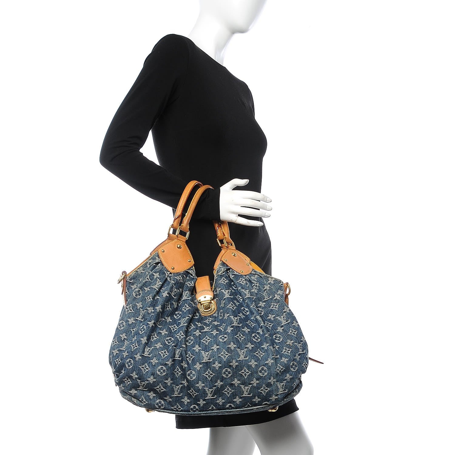 Louis Vuitton Denim Mahina XL Blue 2 of 15