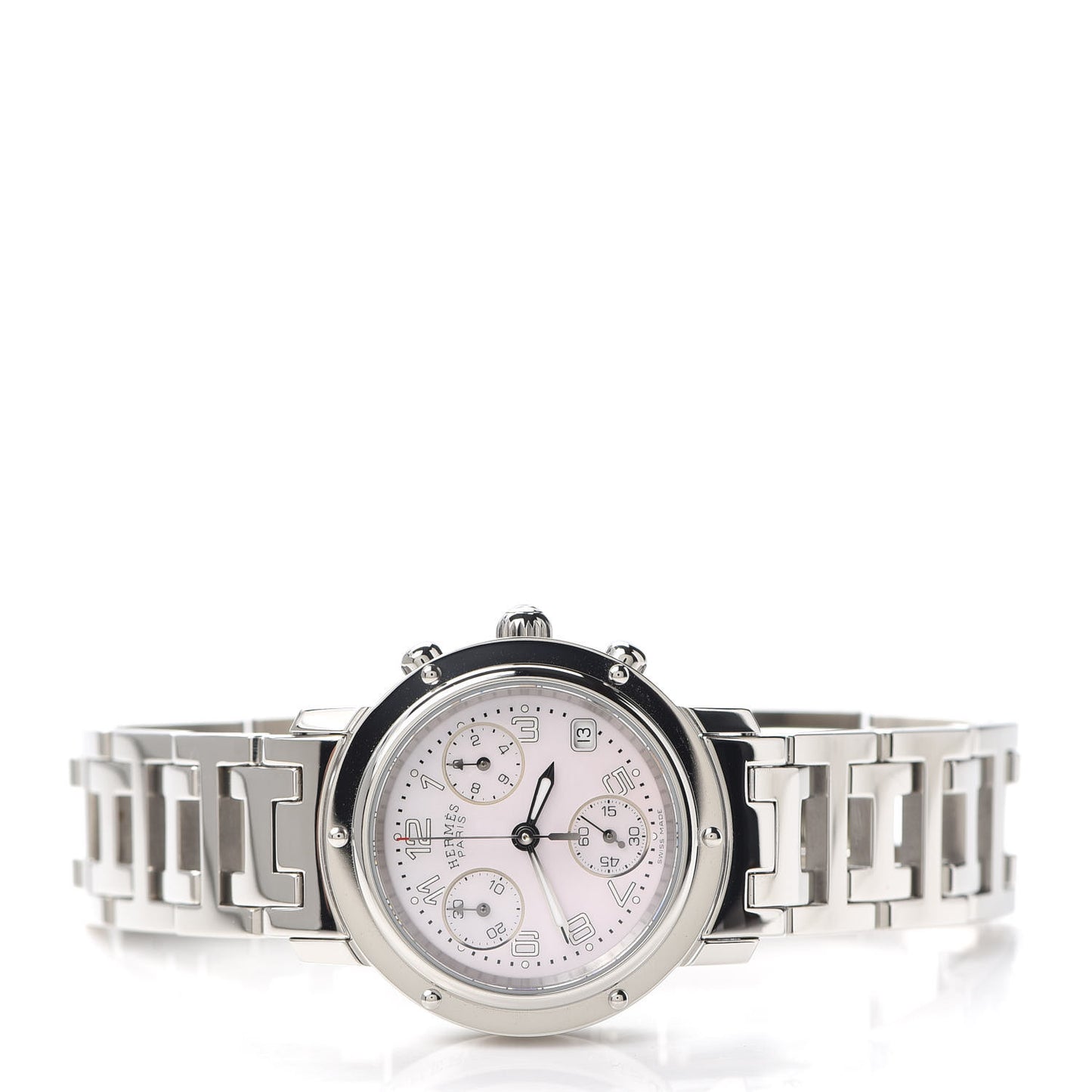 Stainless Steel Pink Mother of Pearl 31mm Clipper Chronograph Quartz Watch
