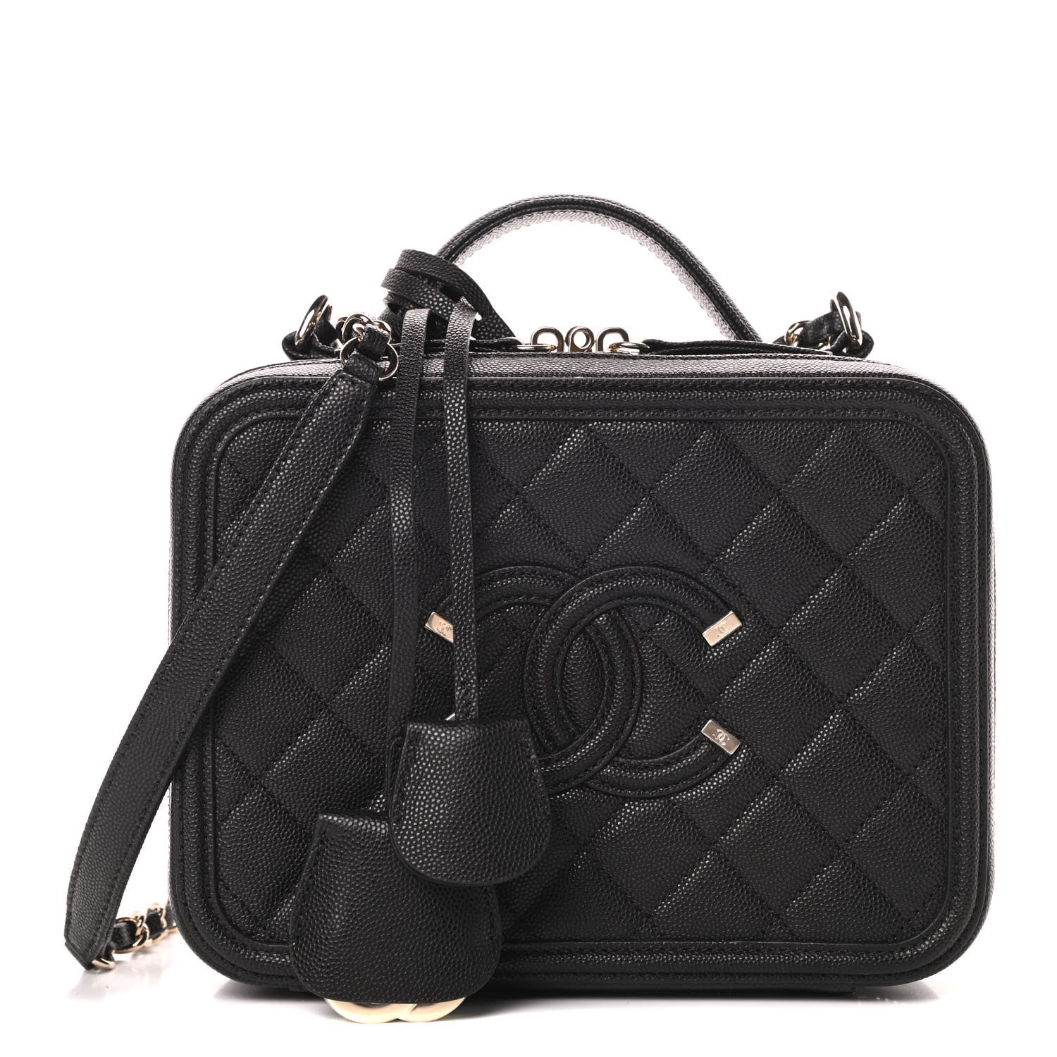 Chanel Caviar Quilted Medium CC Filigree Vanity Case Black 1 of 11