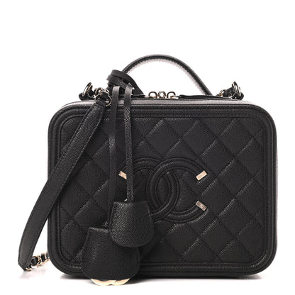 Chanel Caviar Quilted Medium CC Filigree Vanity Case Black 1 of 11