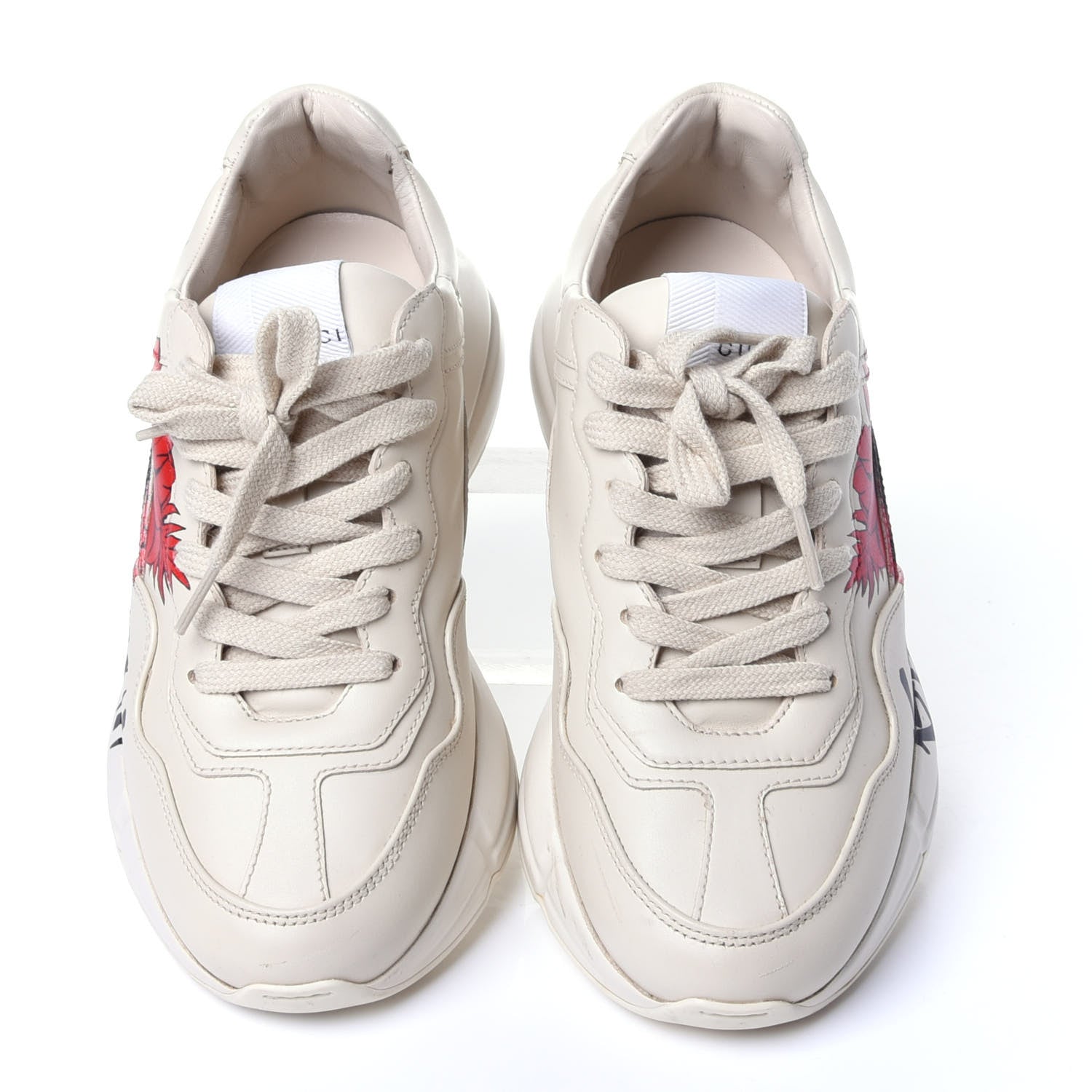 Gucci Calfskin Hawaii Print Womens Rhyton Sneakers 36 Ivory 5 of 13