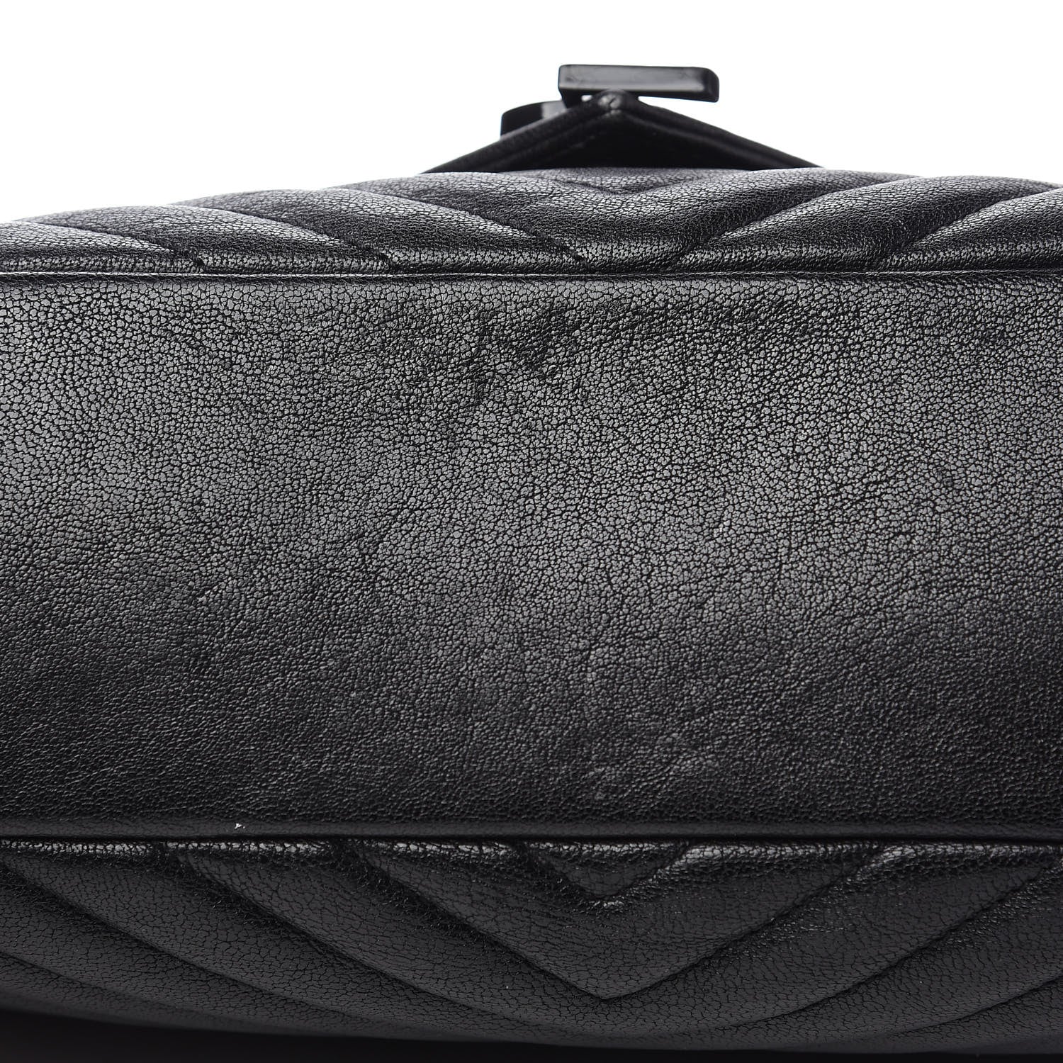 Saint Laurent Sheepskin Matelasse Chevron Monogram Monochrome Large College Satchel Black 9 of 14