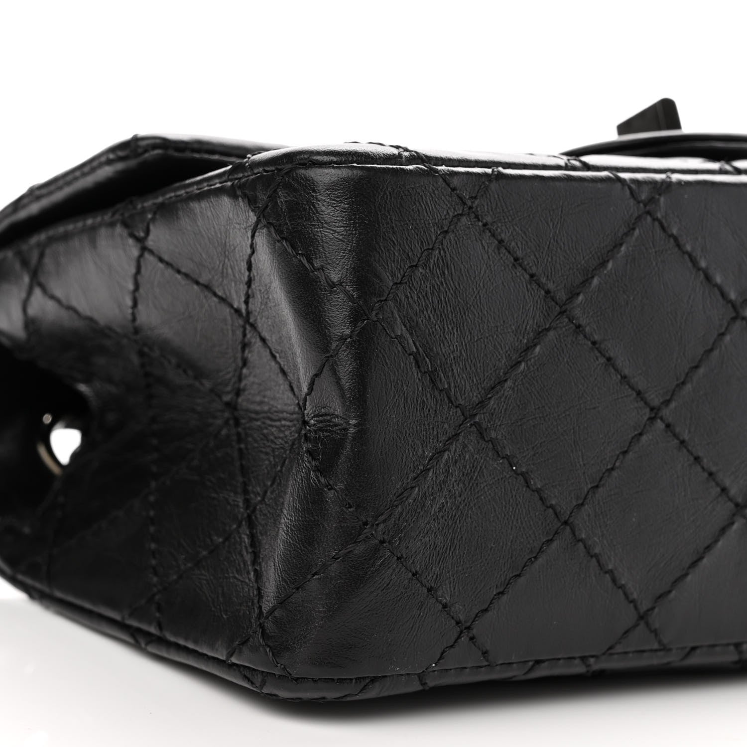 Chanel Aged Calfskin Quilted 2.55 Reissue Mini Flap So Black 9 of 10
