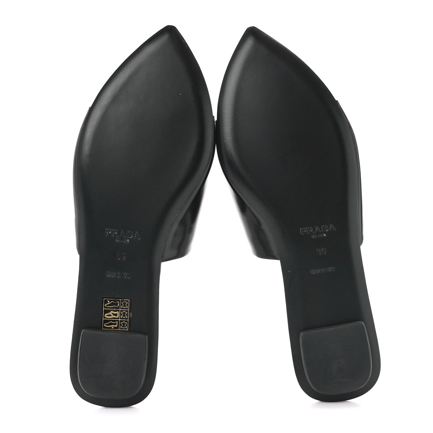 Spazzolato Metal Triangle Logo 5mm Slide Sandals 39 Black