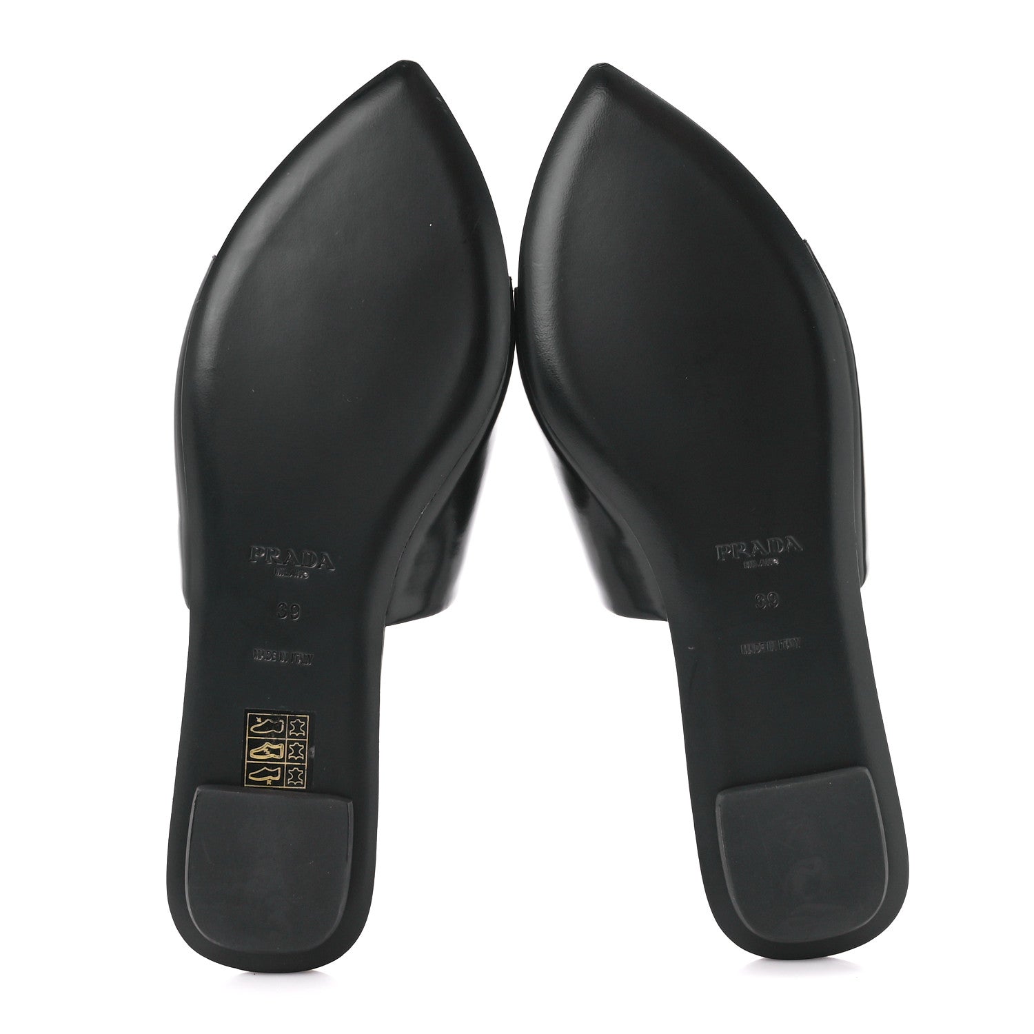 Prada Spazzolato Metal Triangle Logo 5mm Slide Sandals 39 Black 5 of 8