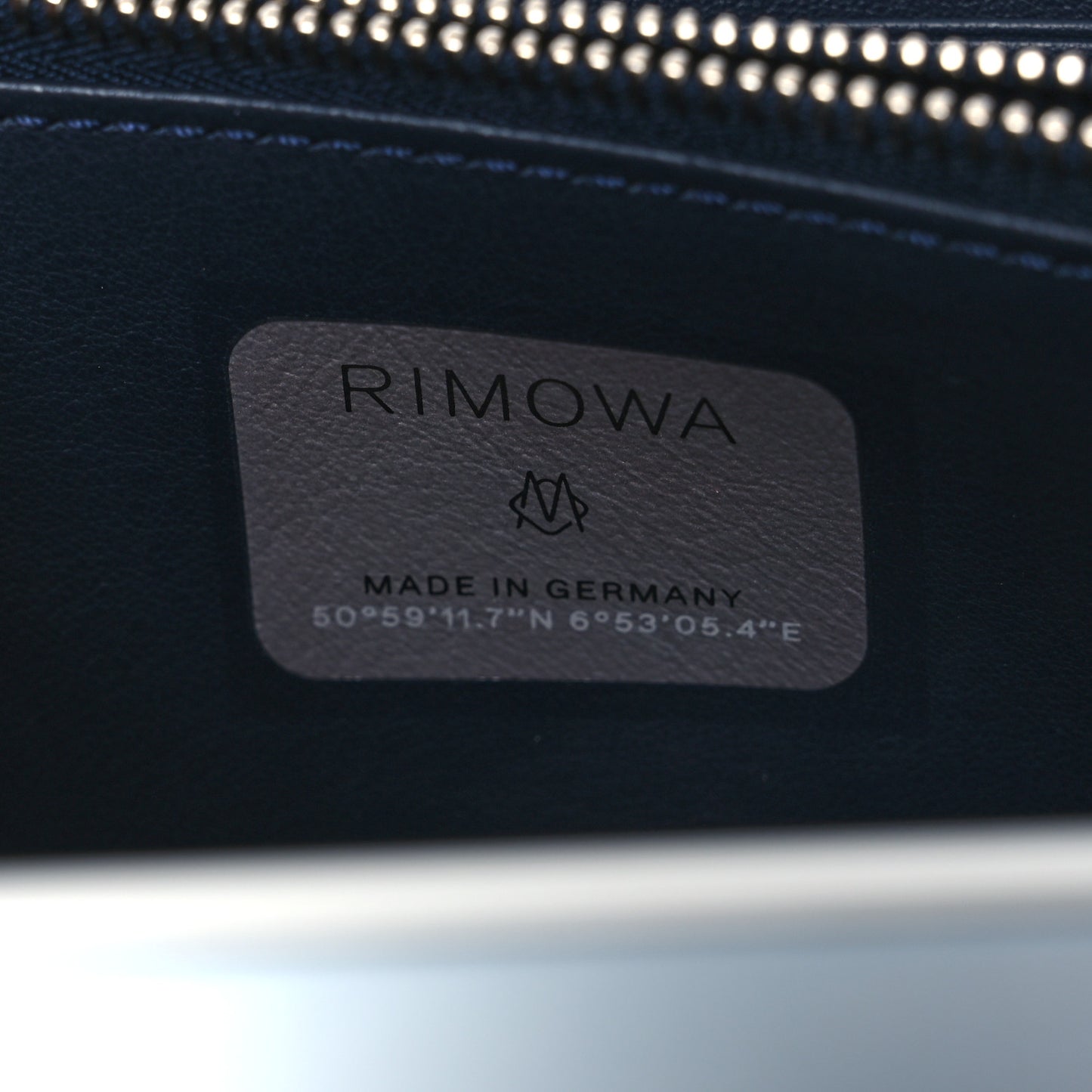 X RIMOWA Aluminum Personal Clutch On Strap Bleu