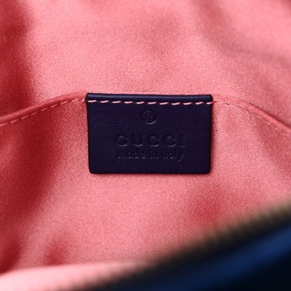 Gucci Velvet Matelasse GG Marmont Belt Bag Cobalt Blue 6 of 10