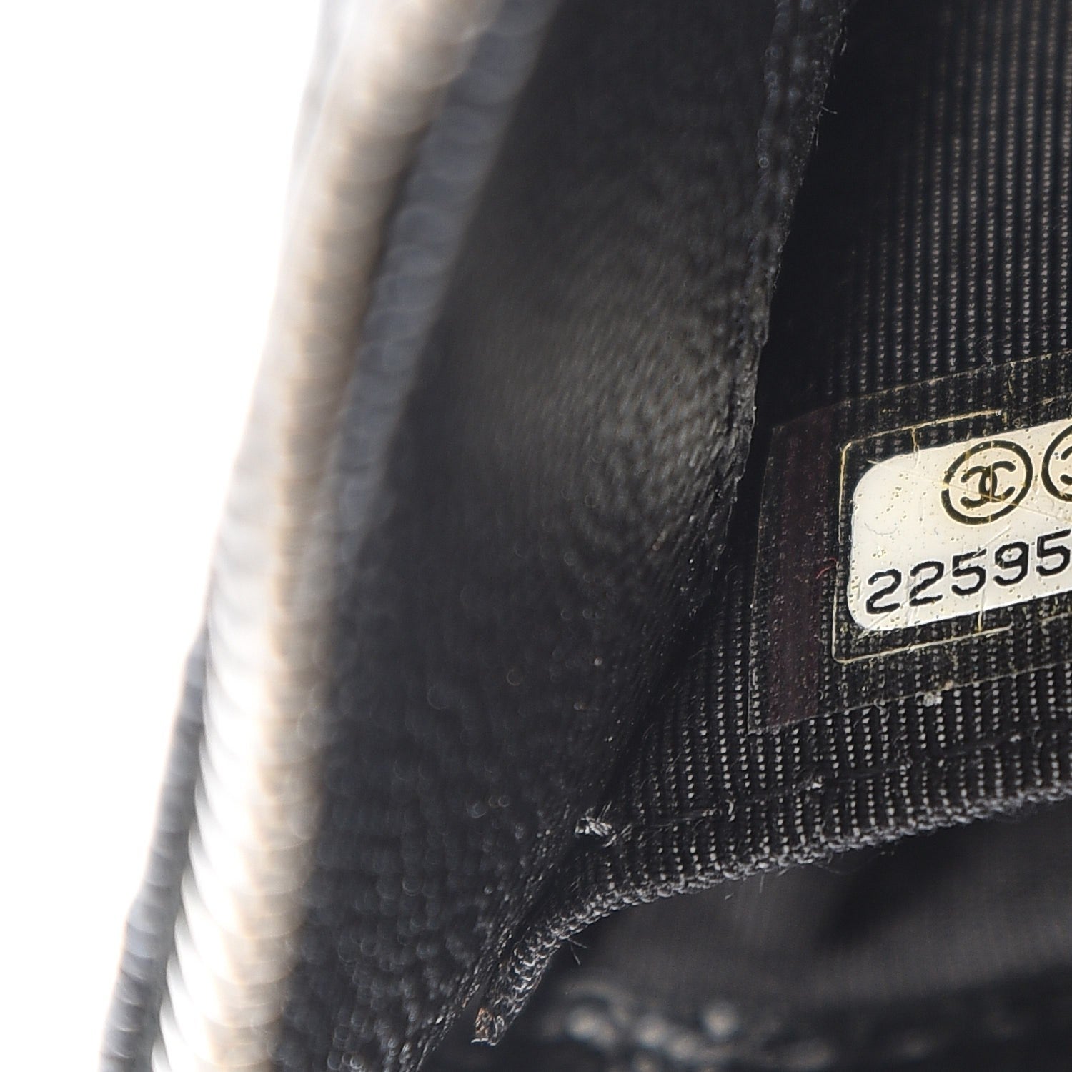 Chanel Caviar Chevron Quilted Large Zipped Clutch Black 8 of 8