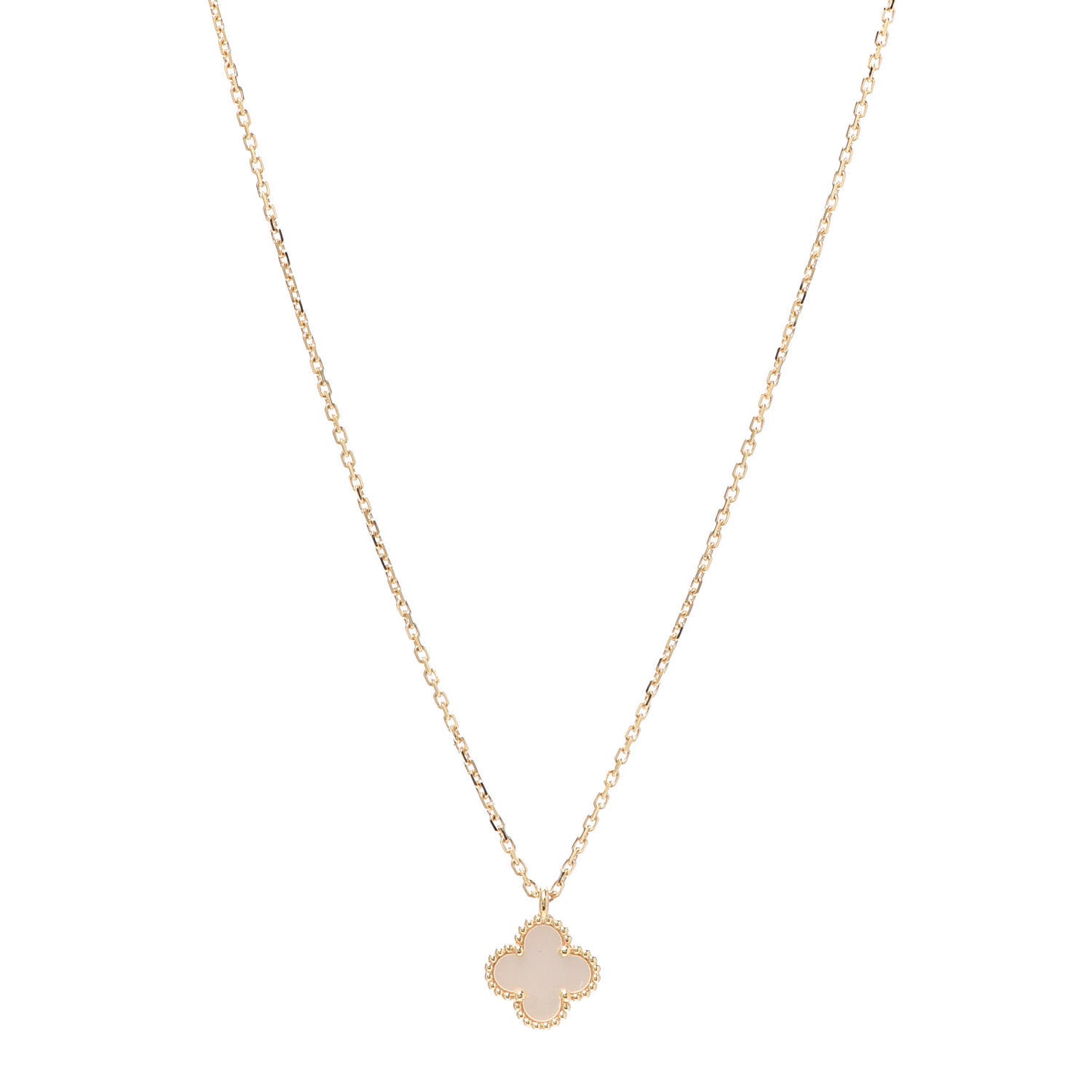 18K Yellow Gold Mother of Pearl Sweet Alhambra Pendant Necklace