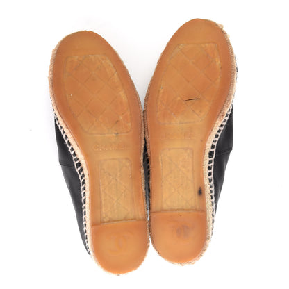 Chanel Lambskin CC Espadrilles 37 Black 7 of 15