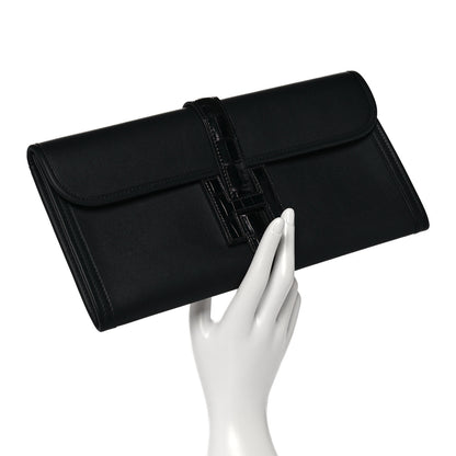 Hermes Swift Shiny Alligator Jige Elan 29 Touch Clutch Black 2 of 15