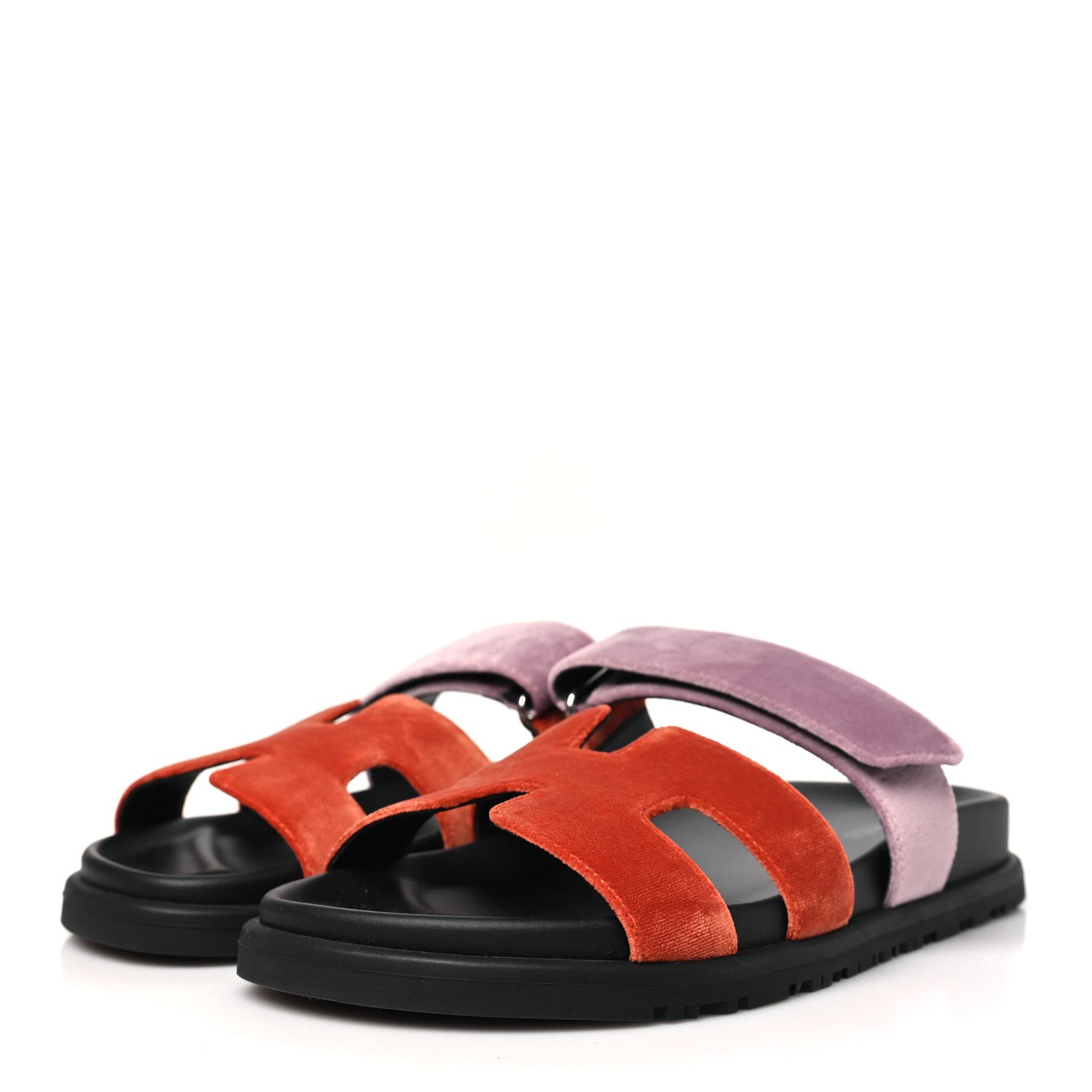 Hermes Velvet Womens Chypre Sandals 36 Orange Canyon Bruyère 4 of 8