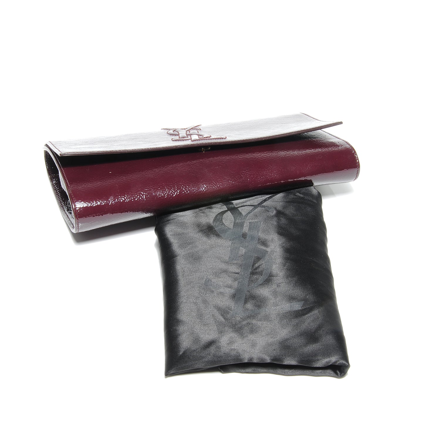 Patent Belle de Jour Large Clutch Burgundy