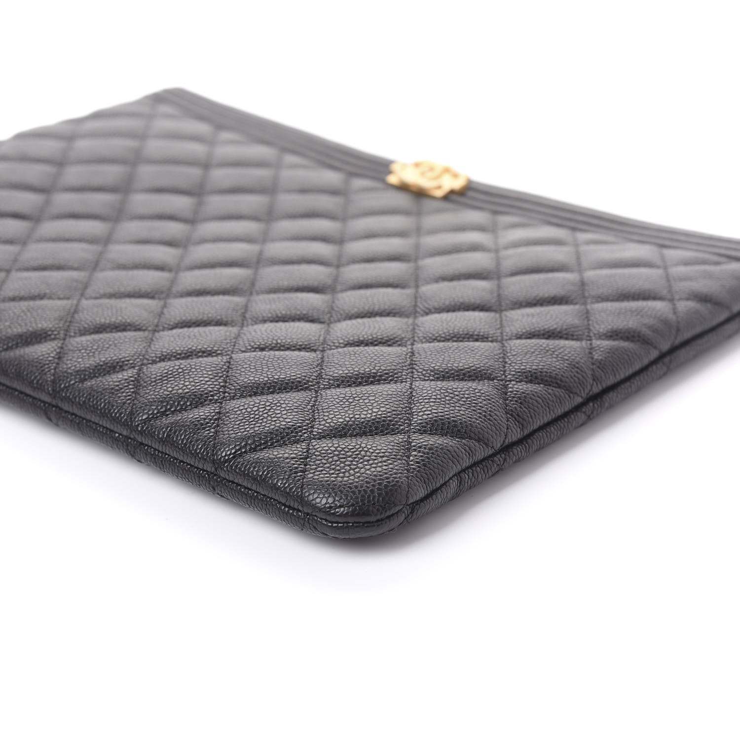 Chanel Caviar Quilted Medium Boy Cosmetic Case Black 6 of 10