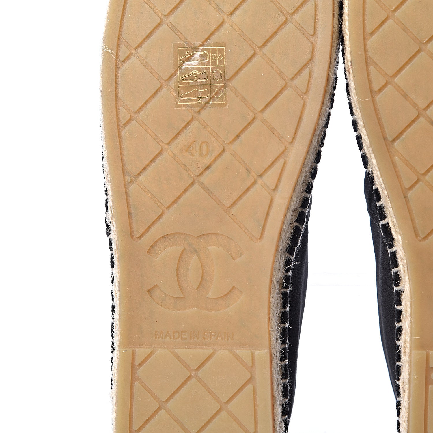 Chanel Velvet Logo Espadrilles 40 Black 8 of 9