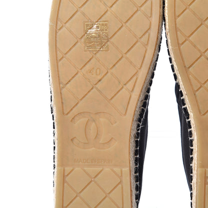Chanel Velvet Logo Espadrilles 40 Black 8 of 9