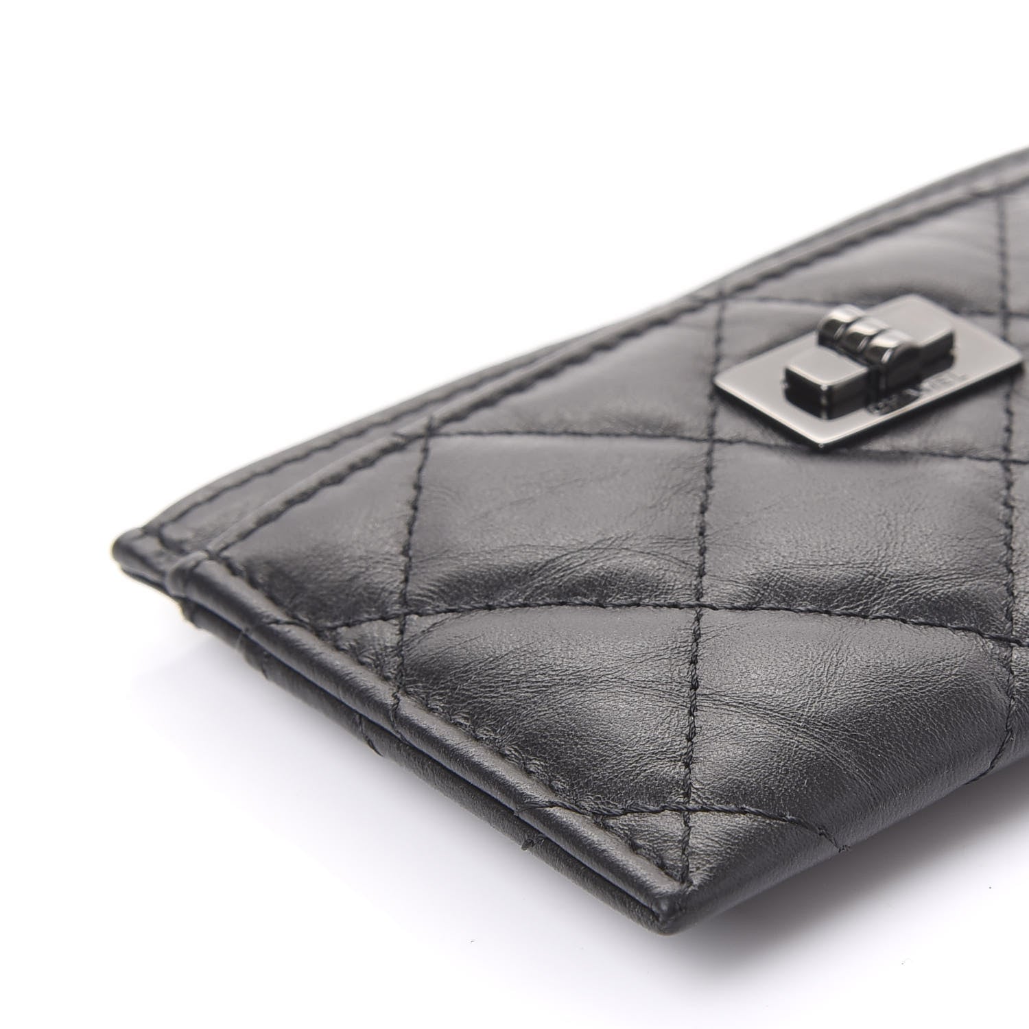 Chanel Aged Calfskin Quilted Reissue Card Holder So Black 6 of 11