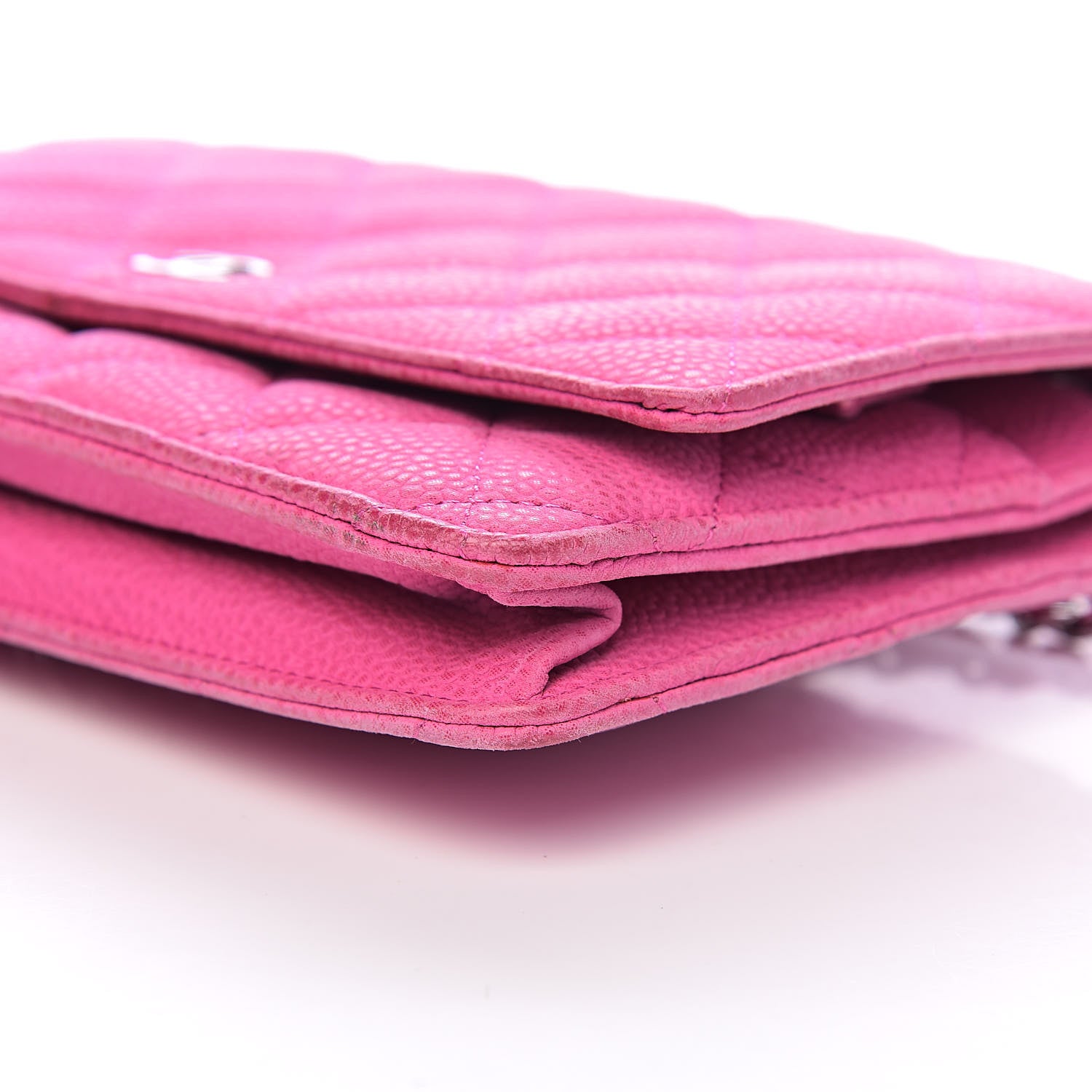 Chanel Iridescent Caviar Quilted Wallet on Chain WOC Pink 11 of 13