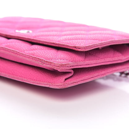 Chanel Iridescent Caviar Quilted Wallet on Chain WOC Pink 11 of 13