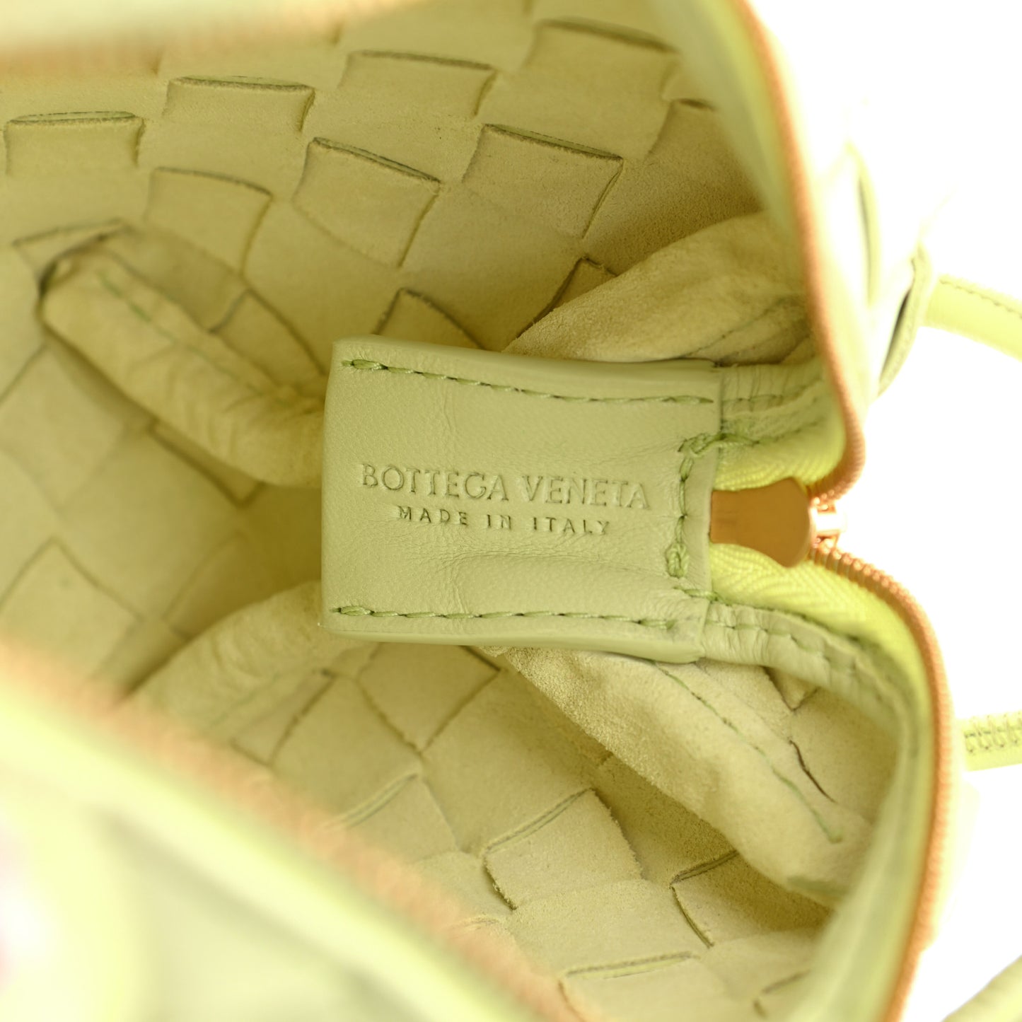 Nappa Intrecciato Mini Loop Camera Bag Lemon Washed