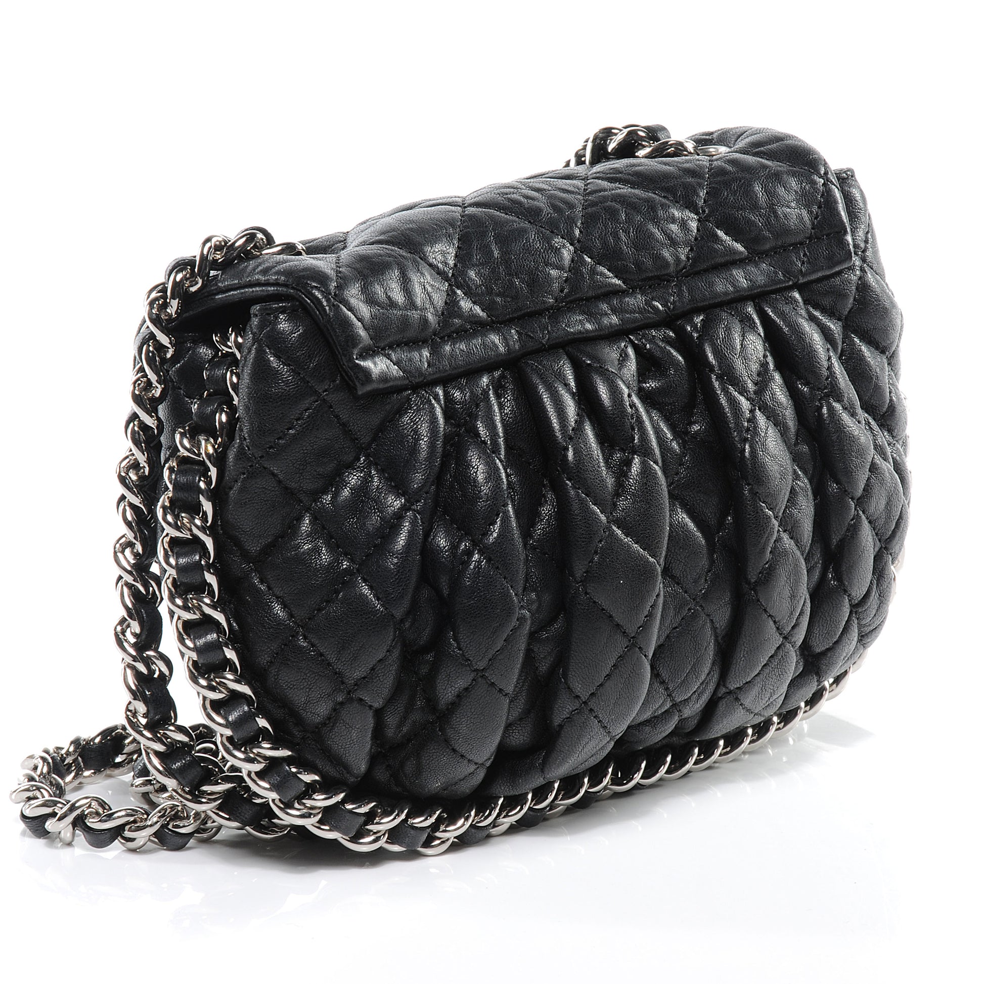 Chanel Washed Lambskin Mini Chain Around Messenger Black 3 of 7