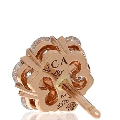 Van Cleef & Arpels 18K Rose Gold Diamond Fleurette Earrings 4 of 5
