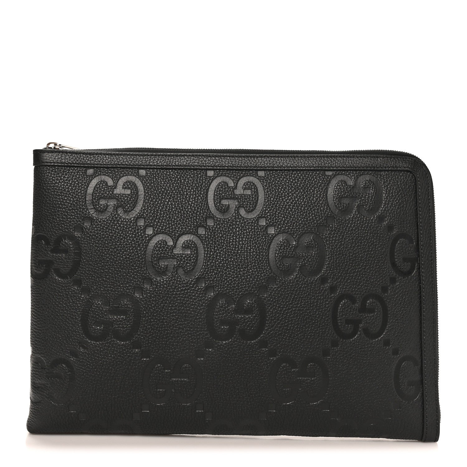 Gucci Piuma Calfskin Jumbo GG Embossed Document Case Black 1 of 7