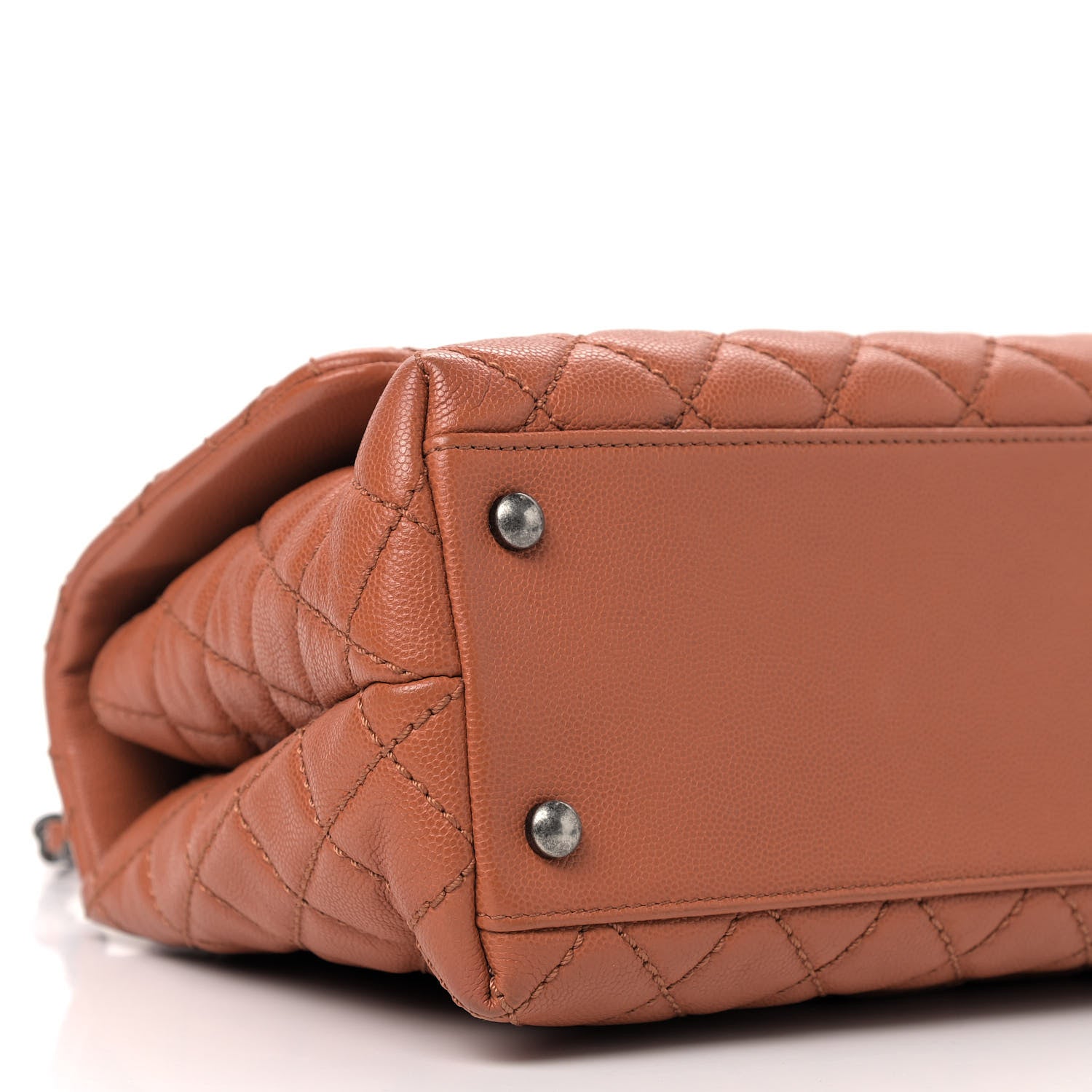 Chanel Caviar Quilted Small Coco Handle Flap Camel 6 of 9