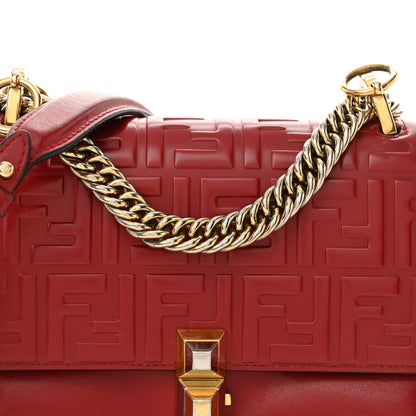Fendi Vitello Liberty FF 1974 Embossed Small Kan I Shoulder Bag Fragola 8 of 14