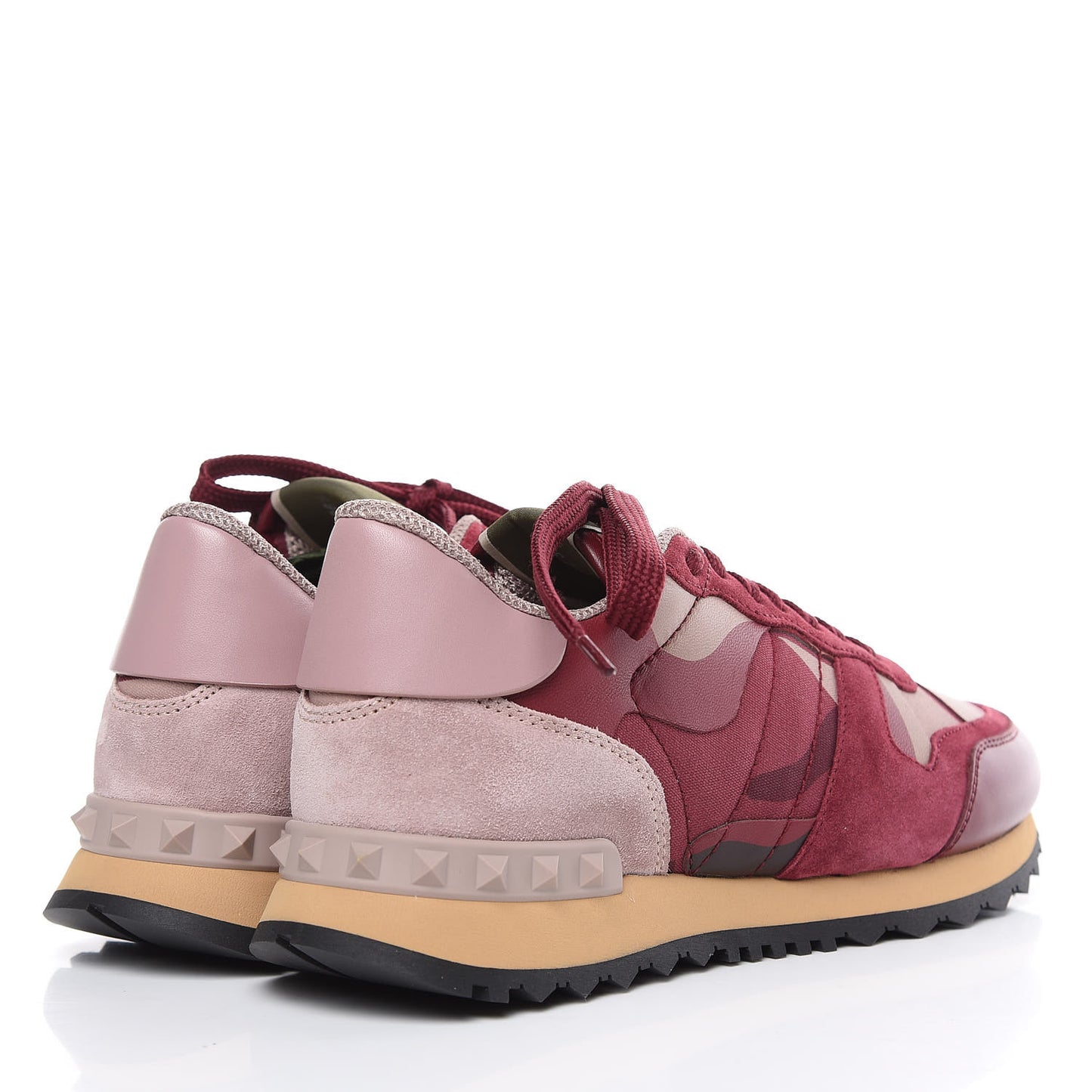 Nappa Fabric Suede Camouflage Womens Rockrunner Sneakers 36.5 Multicolor Rubin